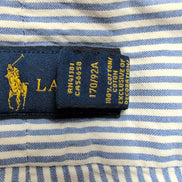 Chemise Ralph Lauren S Bleue Rayures Logo Bleu Manches Courtes
