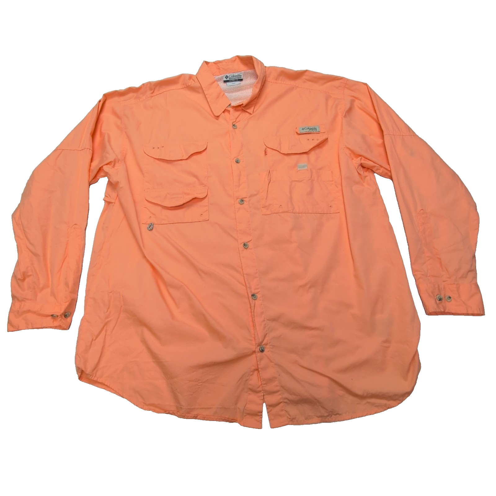 Chemise Columbia PFG orange uni manches longues taille XXL homme