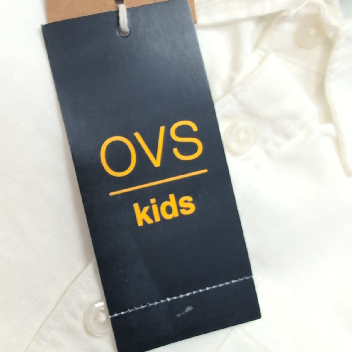Chemise OVS 6/7 Ans Neuve Étiquette Blanche Coton Lin Coupe Ajustée