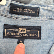 Chemise Lee denim bleu jean manches longues 1 poche M
