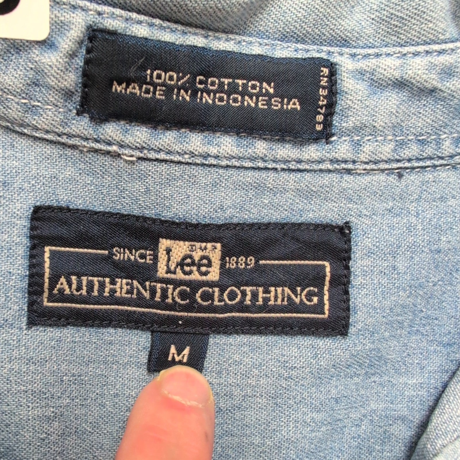 Chemise Lee denim bleu jean manches longues 1 poche M