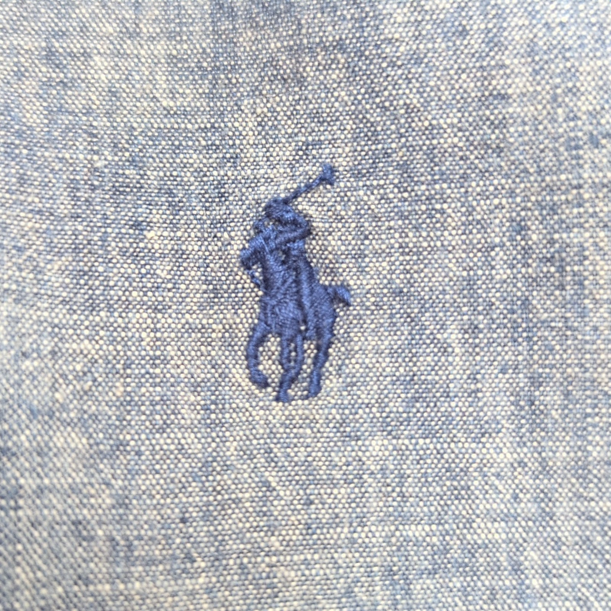 Chemise Ralph Lauren L Bleu Effet Jean Coton Logo Bleu manches longues