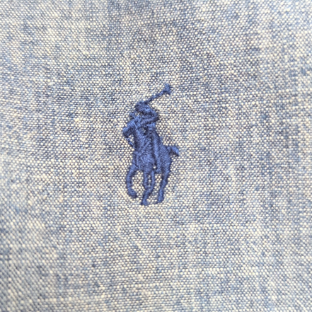 Chemise Ralph Lauren L Bleu Effet Jean Coton Logo Bleu manches longues