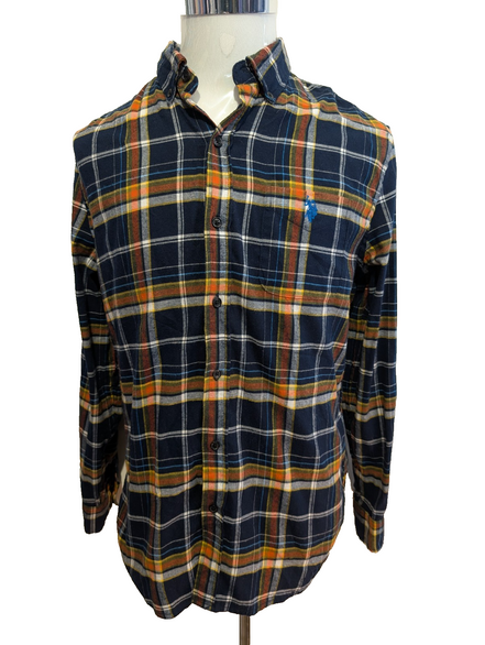 Chemise Flanelle Stretch US POLO ASSN S Coton Tartan Bleu Vert Casual |280S