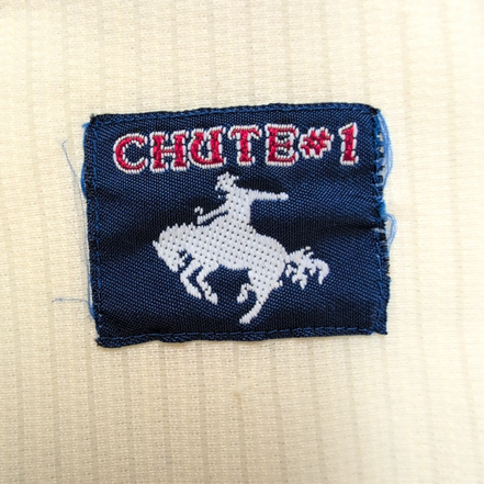 Chemise Western CHUTE #1 Vintage 70s Jaune Cowboy Ranch M manches courtes