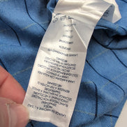 Chemise Chaps Easy Care Twill bleu ciel carreaux manches longues 1 poche L