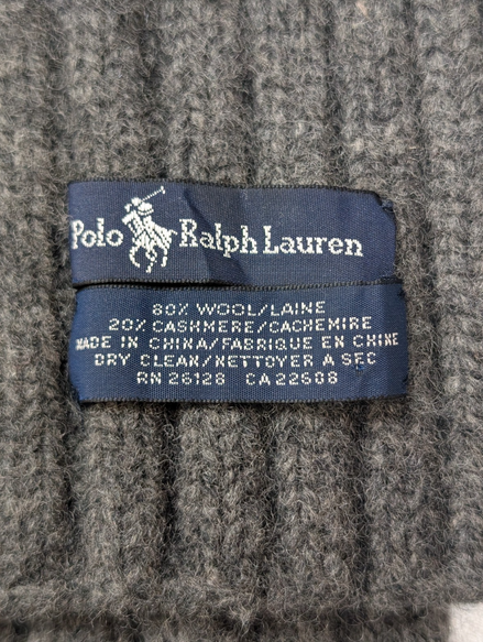 Écharpe Polo Ralph Lauren Grise Torsadée Épaisse Laine & Cachemire