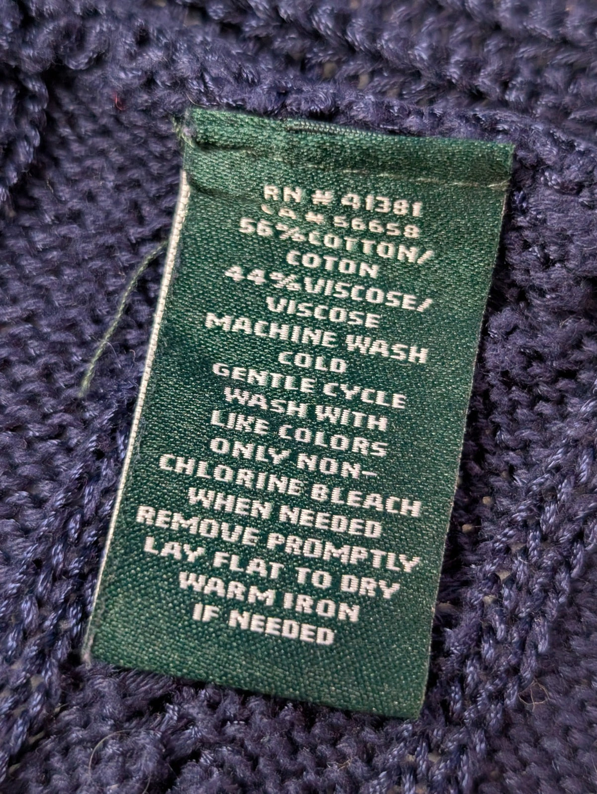 Gilet cardigan femme LAUREN Ralph Lauren long bleu marine ajouré taille M