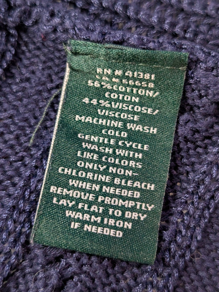 Gilet cardigan femme LAUREN Ralph Lauren long bleu marine ajouré taille M