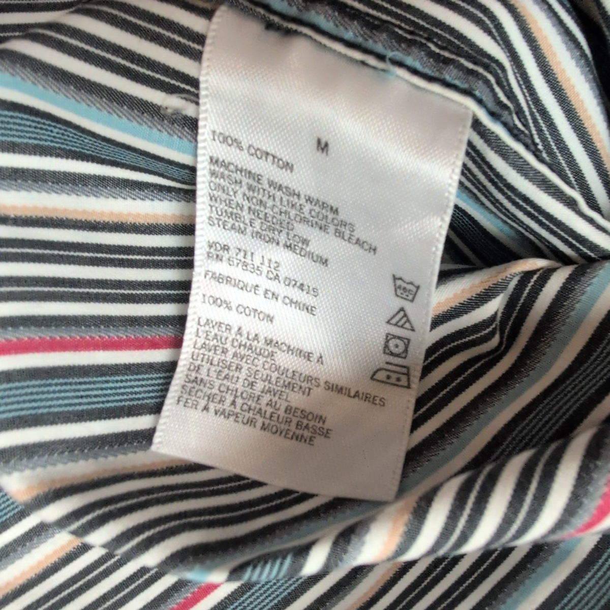 Chemise Nautica M multicolore à rayures coton manches courtes