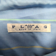 Chemise FLAG Taille M/L Made in Italy Bleu Rayures Coton Neuve Sans Étiquette