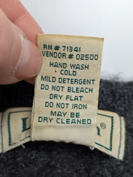 Pull L.L. BEAN 100% Laine NEW ZEALAND Made In SCOTLAND Vintage Taille M Gris