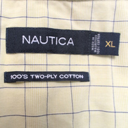 Chemise Nautica XL Vert Pâle Carreaux Bleus 100% Coton Manches longues