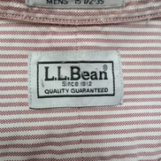 Chemise L.L. Bean à Rayures Bordeaux 100% Coton du Pérou - Taille M/L