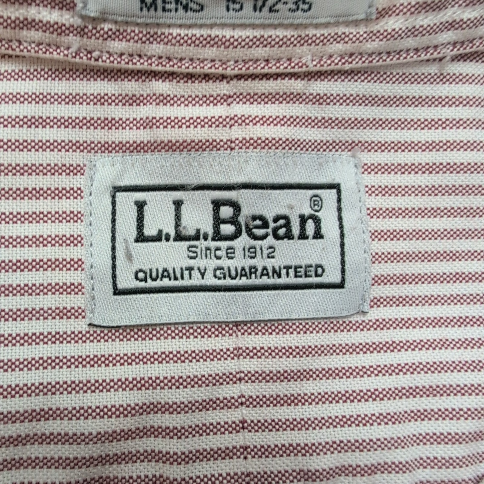 Chemise L.L. Bean à Rayures Bordeaux 100% Coton du Pérou - Taille M/L