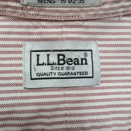 Chemise L.L. Bean à Rayures Bordeaux 100% Coton du Pérou - Taille M/L