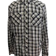 Chemise Levi's Western Noir et Blanc Carreaux Pressions Nacrées - Taille L