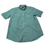 Chemise CHAPS verte à carreaux manches courtes taille L #1e