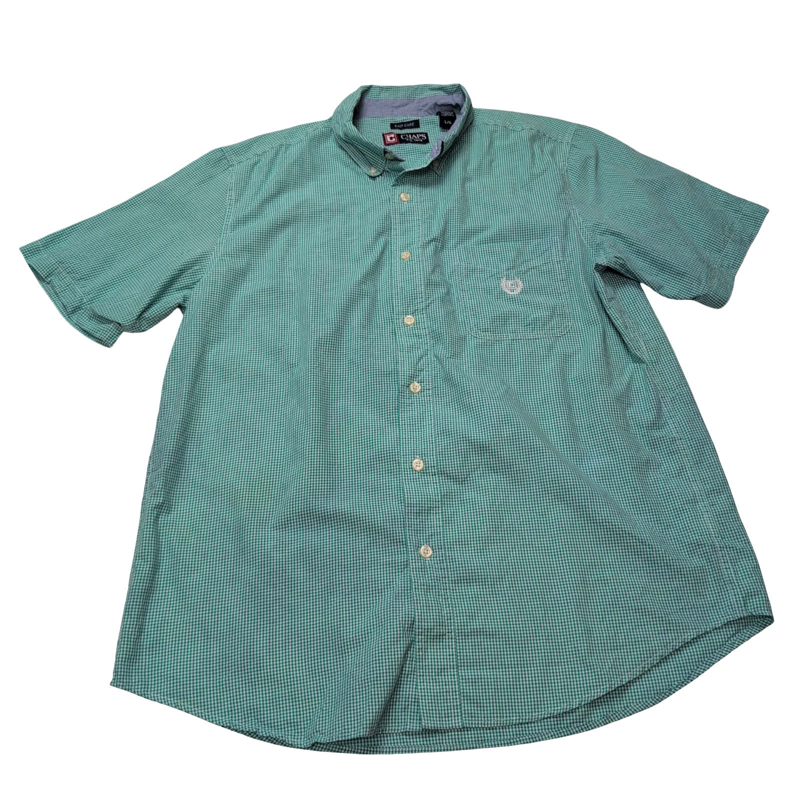 Chemise CHAPS verte à carreaux manches courtes taille L #1e