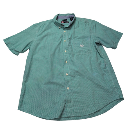 Chemise CHAPS verte à carreaux manches courtes taille L #1e