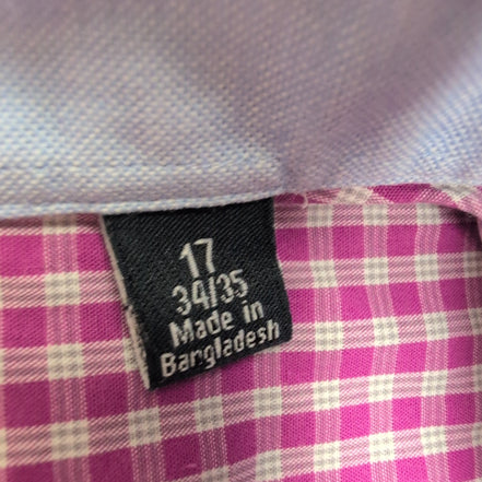 Chemise Nautica XL Rose Fuchsia Carreaux Classic Fit 100% Coton Logo Brodé