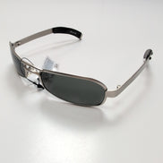 Lunettes de soleil Y2K Rectangulaires Gris Satiné Branches Larges Robustes