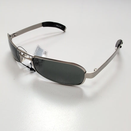 Lunettes de soleil Y2K Rectangulaires Gris Satiné Branches Larges Robustes