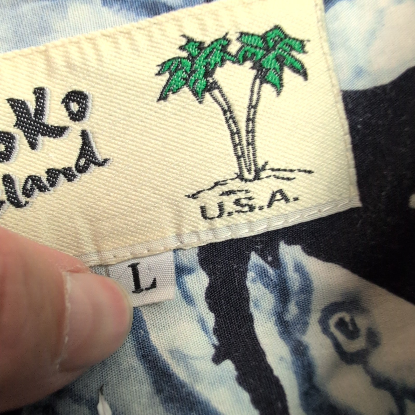 Chemise Hawaïenne KOKO Island Coton Bleu Espadon Made in USA L