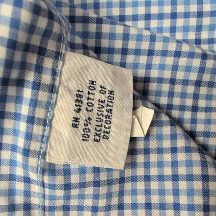 Chemise Ralph Lauren Taille L Bleue à Carreaux 100% Coton Logo Bleu Marine