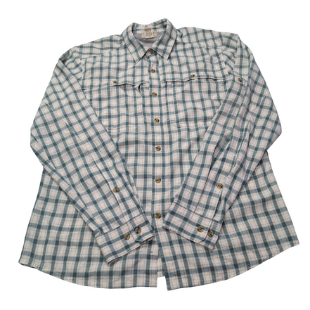 Chemise L.L. Bean Nylon kaki à carreaux taille M #142e