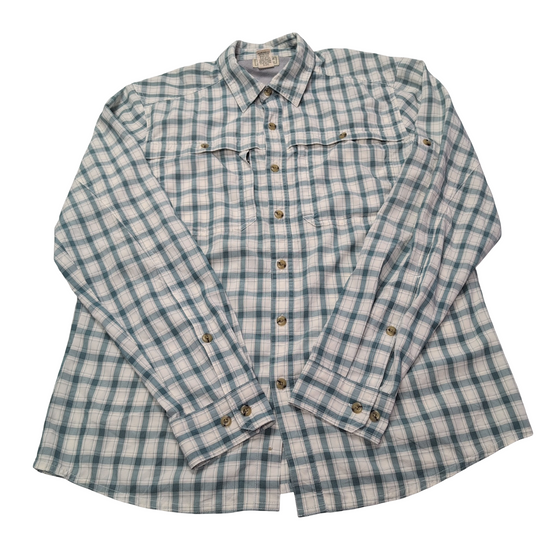 Chemise L.L. Bean Nylon kaki à carreaux taille M #142e
