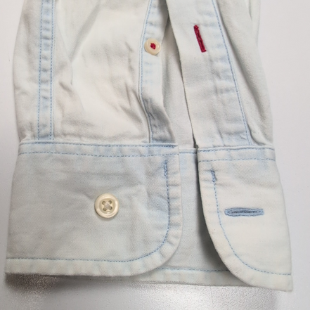 Chemise Tommy Hilfiger Homme Taille M Custom Fit Bleu Indigo Effet Jean Coton