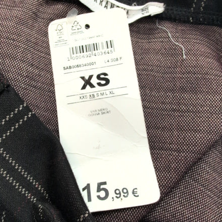 Mini Jupe Femme XS Terranova Noire Stretch Neuve avec Étiquette