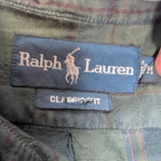 Chemise Ralph Lauren Classic Fit M Kaki Carreaux Manches Courtes Vintage