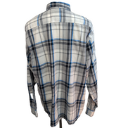 Chemise Wrangler 2XL Blanc Bleu et Gris à Grands Carreaux