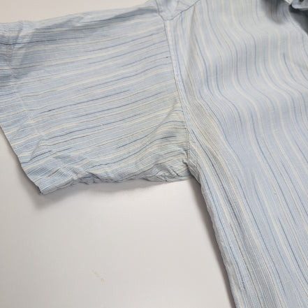 Chemise Patagonia S 100% Chanvre Bleu Rayures Manches Courtes Vintage