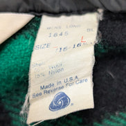 Chemise VESTE Laine L.L.BEAN VINTAGE L USA Bûcheron VERT NOIR Wool |285S