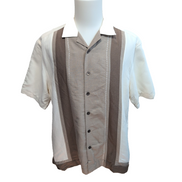 Chemise Hawaïenne Pronto Uomo XL Blanc Marron Rayonne Manches Courtes