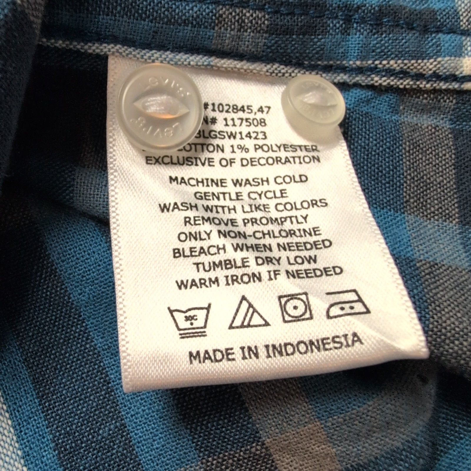 Chemise LEVI'S Homme XL Bleue et Blanche à Carreaux manches courtes