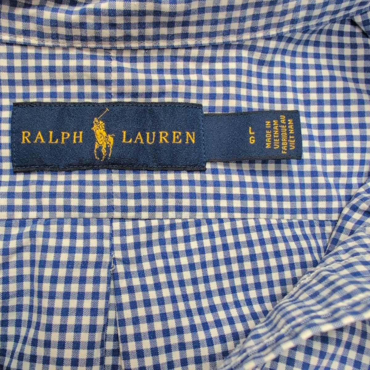 Chemise Ralph Lauren L Carreaux Bleu Blanc Logo Marine Vietnam