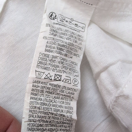 Chemise Kiabi Lin Coton Blanche Manches Courtes Regular Fit Taille XL