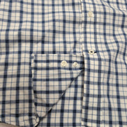 Chemise Nautica XL Bleu Carreaux 100% Coton Manches Courtes Logo Brodé