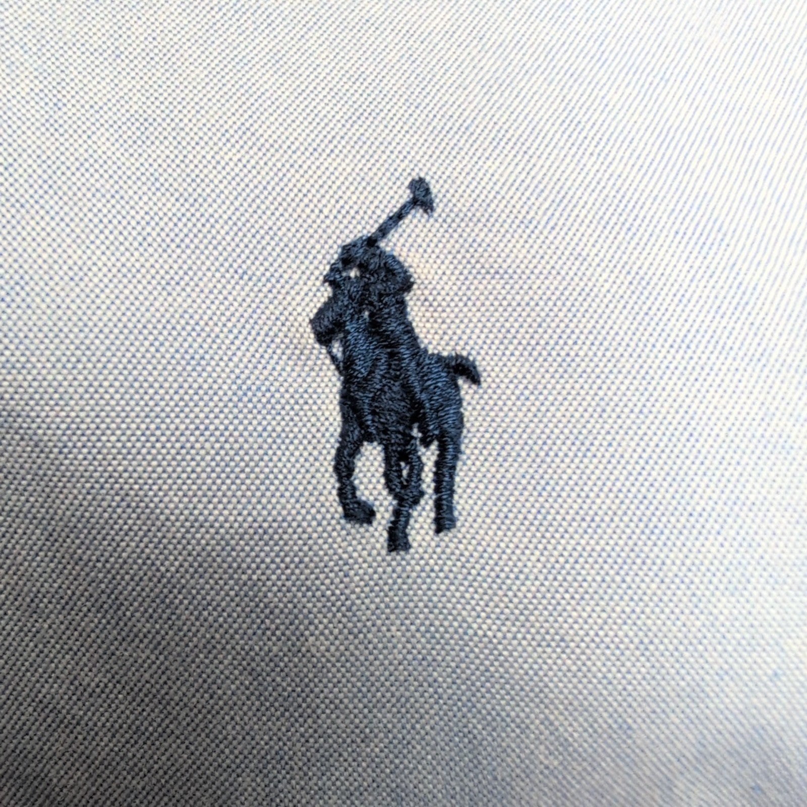 Chemise Ralph Lauren Yarmouth ML Bleu Clair Uni Logo Bleu Marine Coton