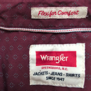 Chemise Wrangler Stretch Taille XL Bordeaux à Micro-Motifs