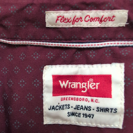 Chemise Wrangler Stretch Taille XL Bordeaux à Micro-Motifs