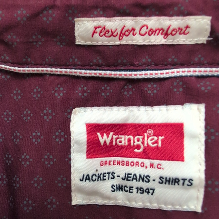 Chemise Wrangler Stretch Taille XL Bordeaux à Micro-Motifs