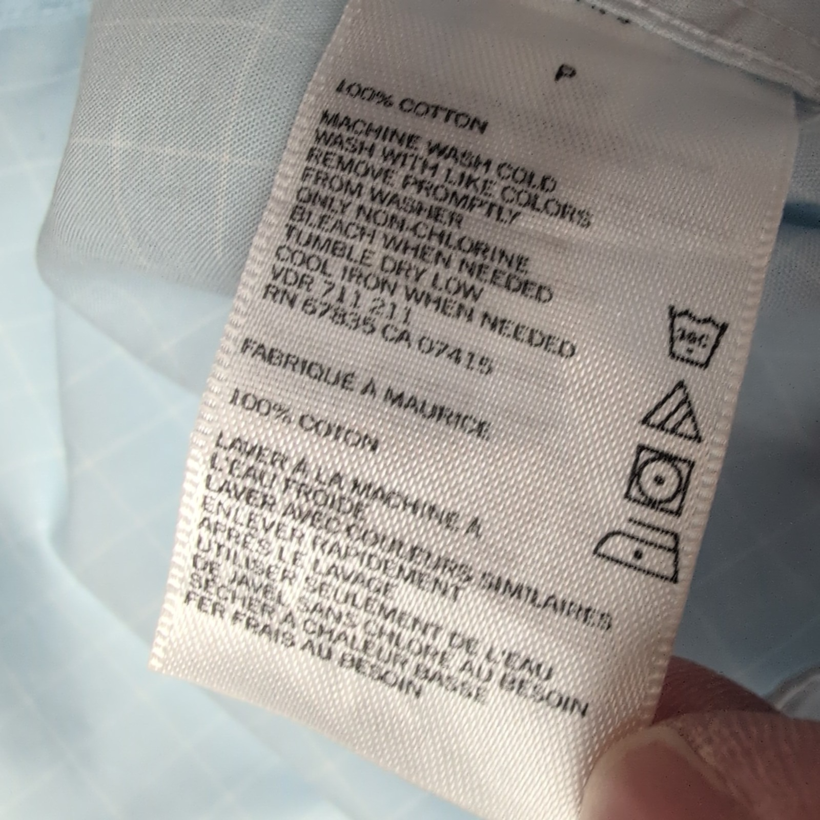 Chemise Nautica S Bleu Clair Carreaux Coton Logo Brodé manches courtes