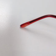 Lunettes de soleil Y2K Rectangulaires Enveloppantes Métal Noir Verres Rouges