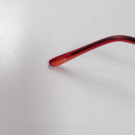Lunettes de soleil Y2K Rectangulaires Enveloppantes Métal Noir Verres Rouges