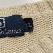 Pull POLO Ralph Lauren - Blanc Cassé - Logo Marine - Taille XL/XXL